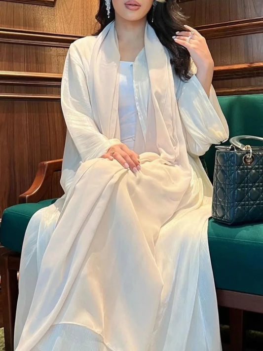 Opulent Silk Eid Abaya – Graceful Ramadan Caftan Gown