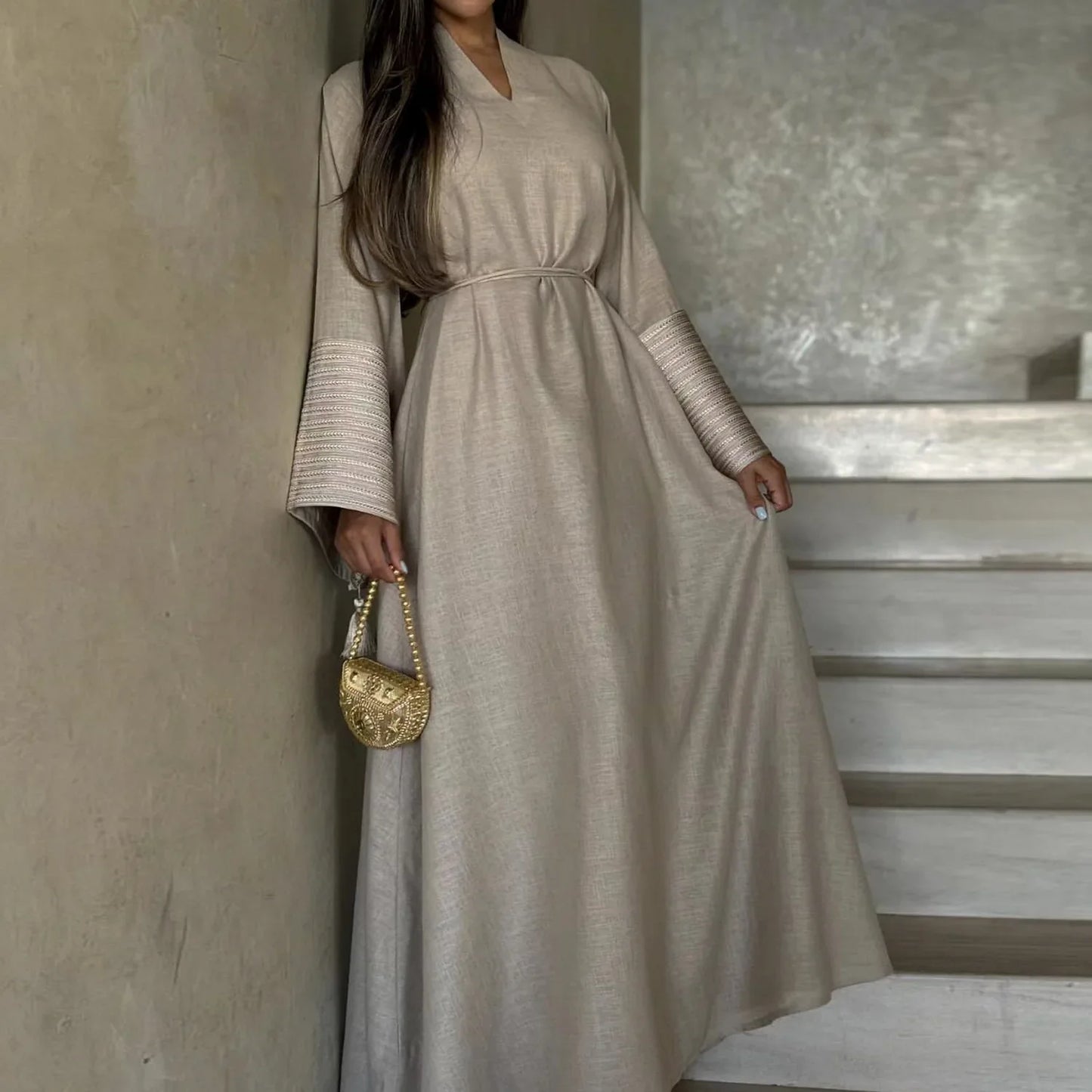 Elegant Thick Embroidered Abaya