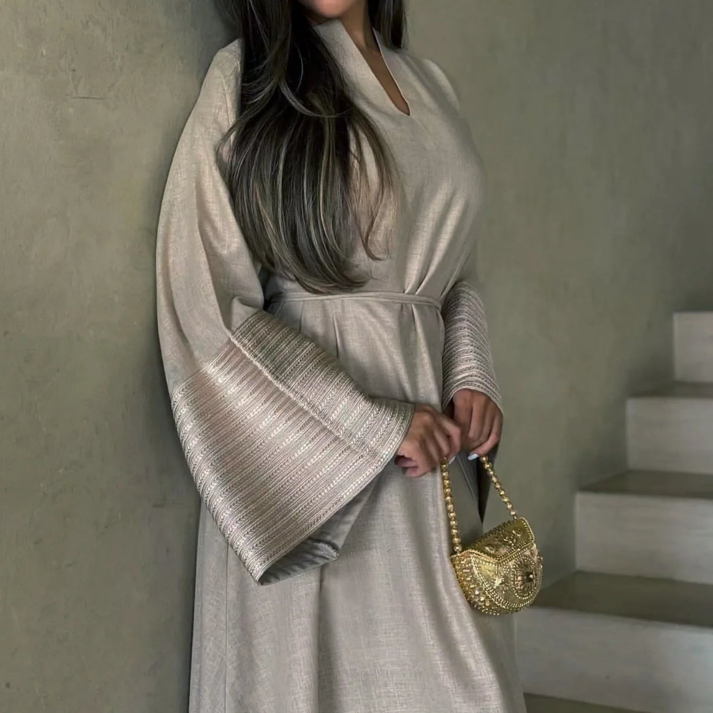 Elegant Thick Embroidered Abaya