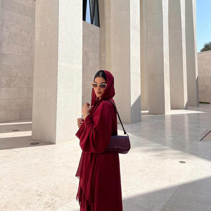 Opulent Silk Eid Abaya – Graceful Ramadan Caftan Gown