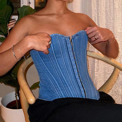 So Dramatic Denim Corset