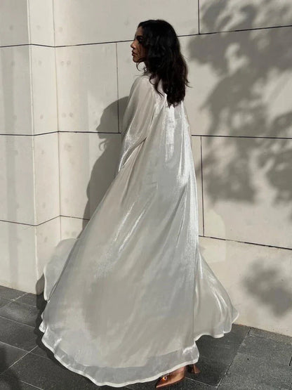 Opulent Silk Eid Abaya – Graceful Ramadan Caftan Gown