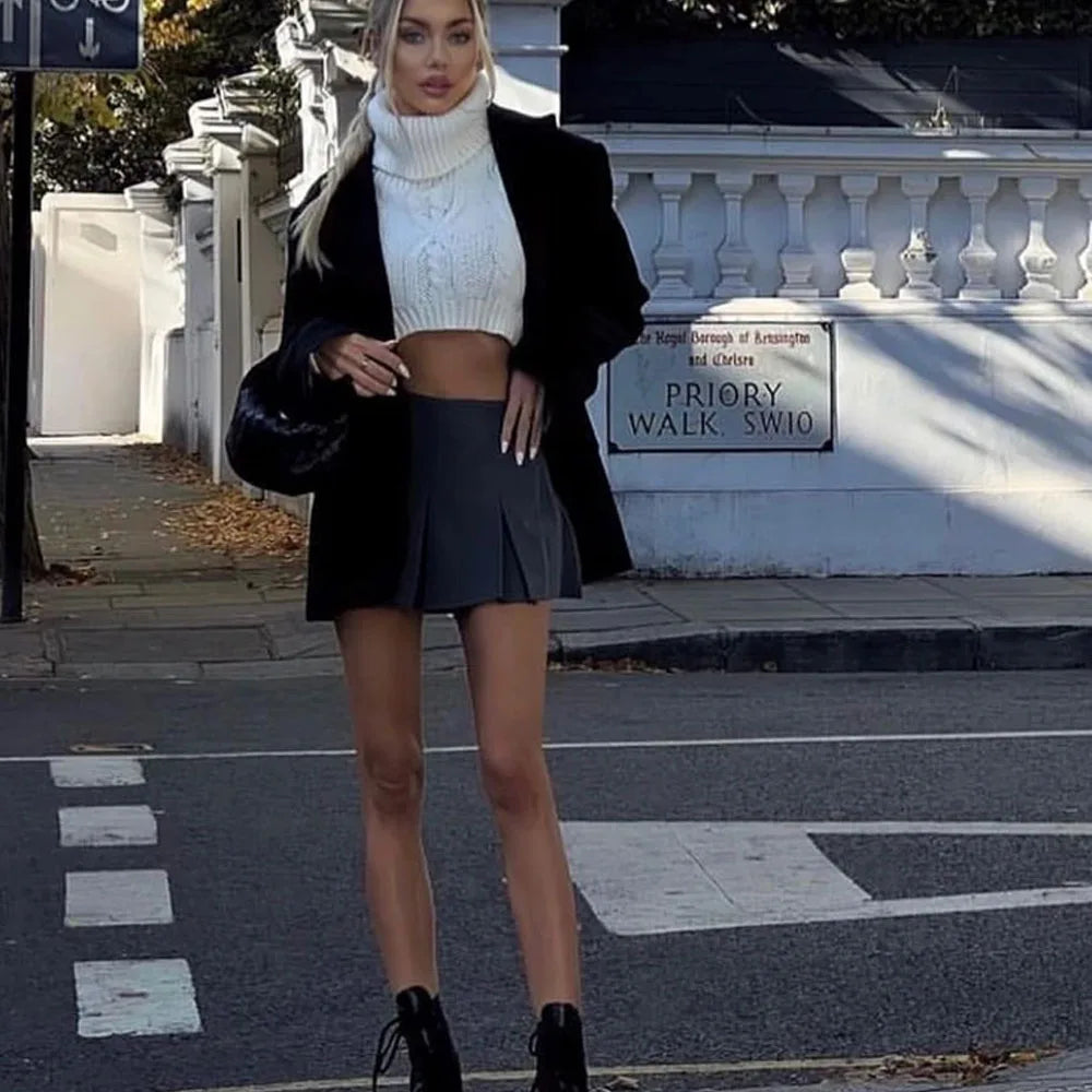 Chic High-Waist Tailored Skorts