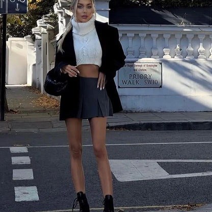 Chic High-Waist Tailored Skorts