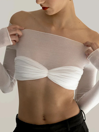 Siren Sheer Strapless Crop