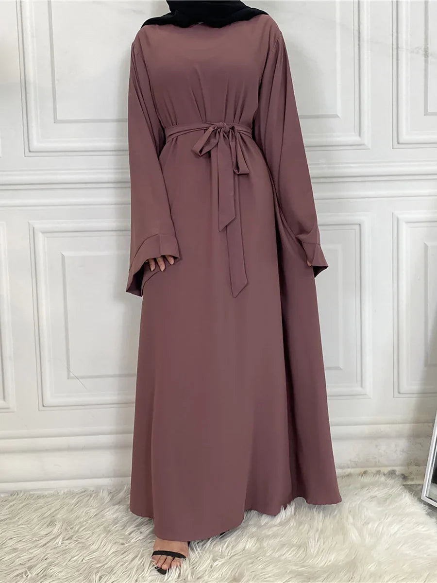 Blush Elegance Belted Maxi Dress