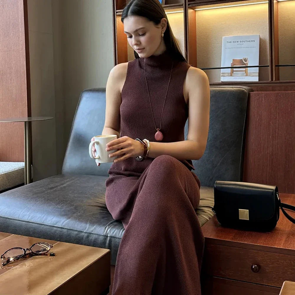 Elegant Knitted Skirt Set