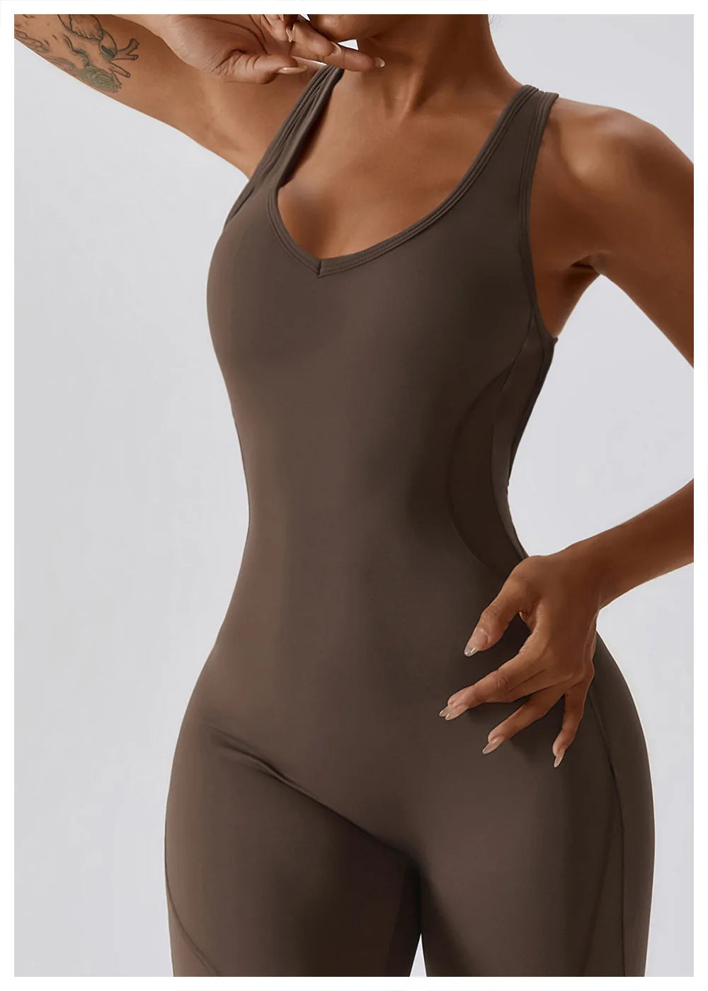Luxe Contour Open-Back Flared Jumpsuit