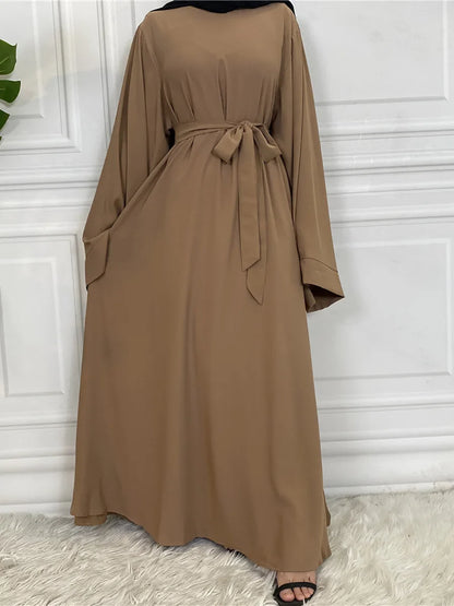 Blush Elegance Belted Maxi Dress