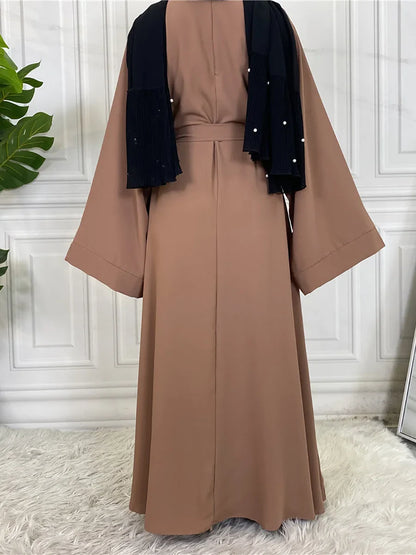 Blush Elegance Belted Maxi Dress