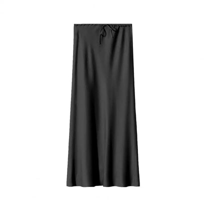 Regal Satin High-Waist Maxi Skirt