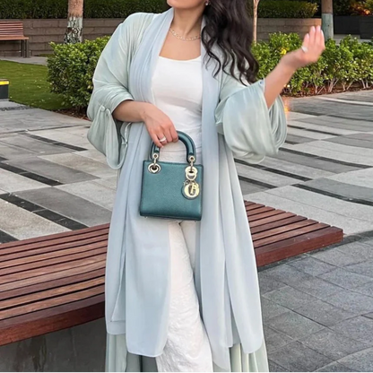 Opulent Silk Eid Abaya – Graceful Ramadan Caftan Gown