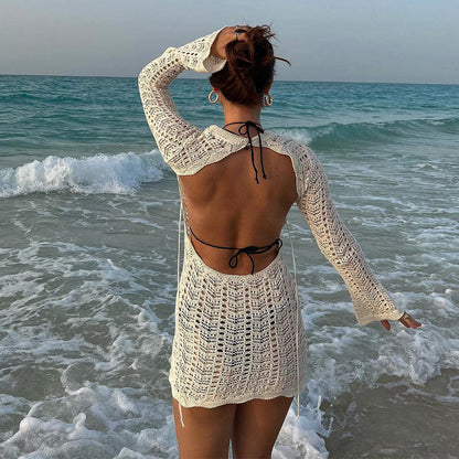 Vintage Crochet Beach Cover-Up Dress