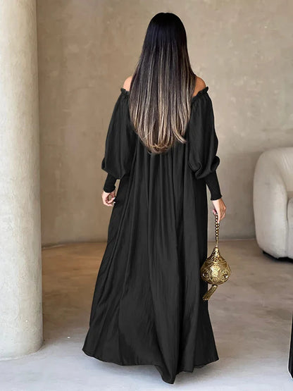 Elegance Veil Off-Shoulder Abaya