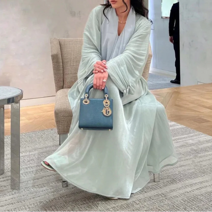 Opulent Silk Eid Abaya – Graceful Ramadan Caftan Gown