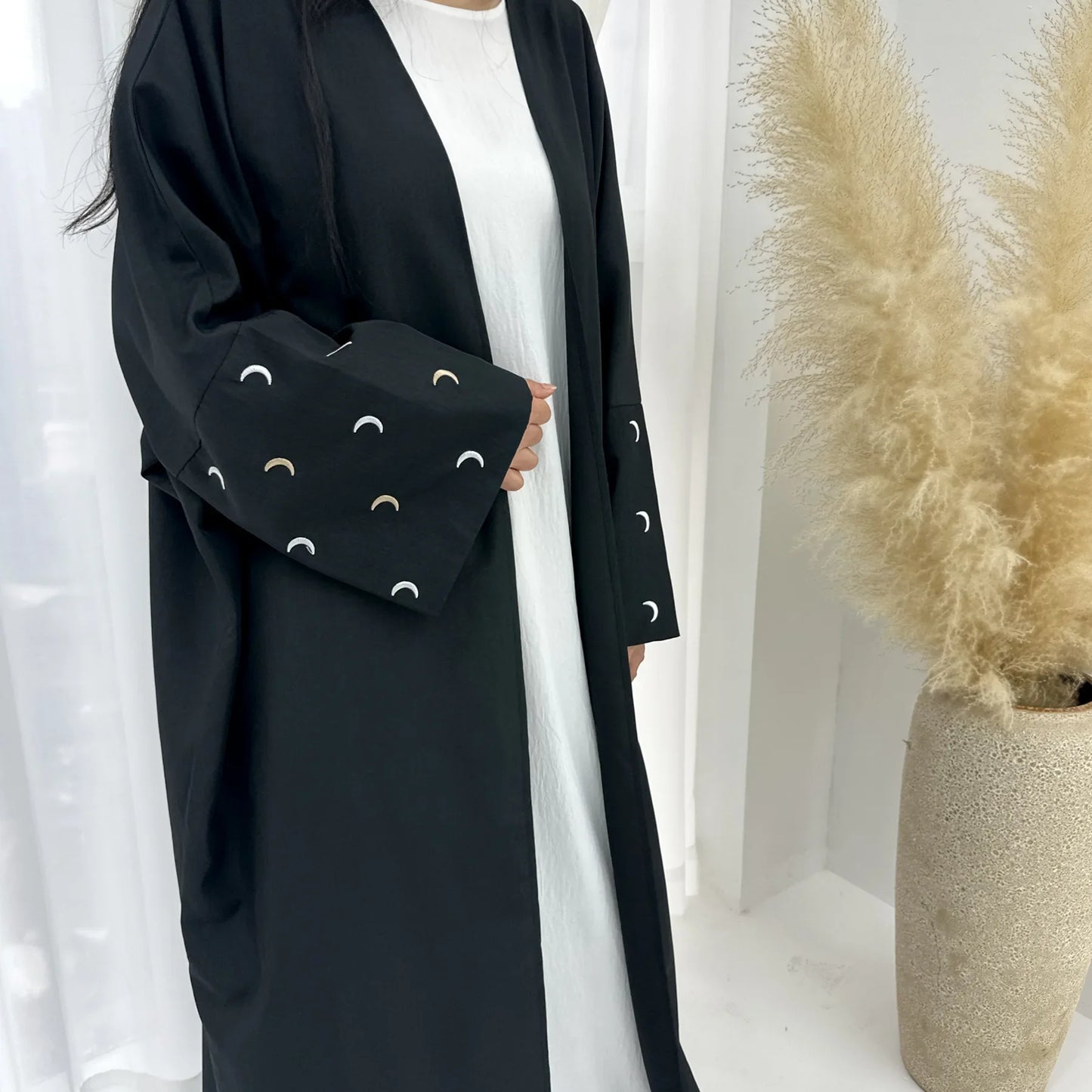 Lunar Glow Embroidered Abaya