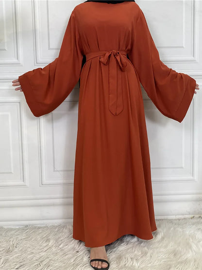 Blush Elegance Belted Maxi Dress