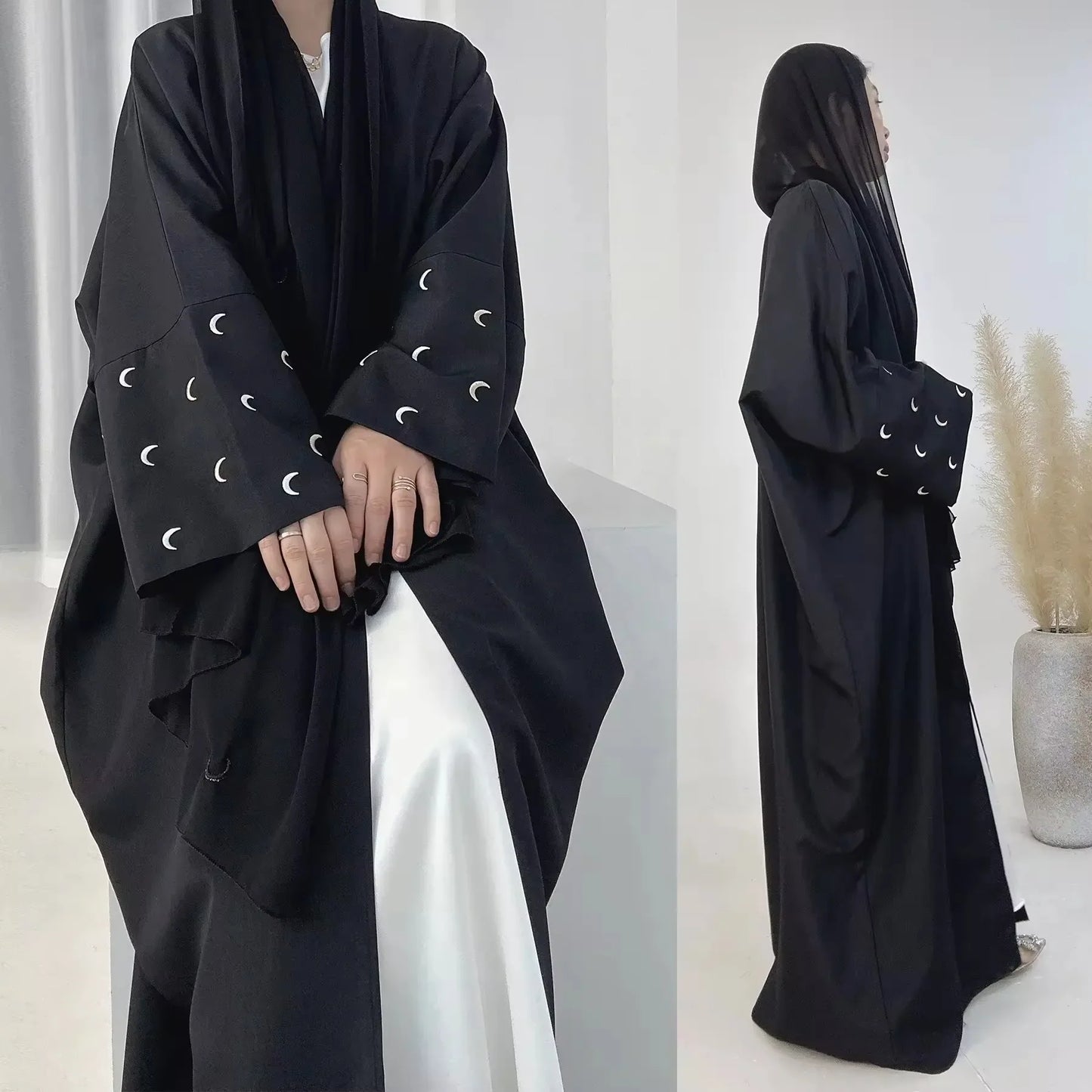 Lunar Glow Embroidered Abaya