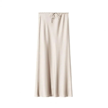 Regal Satin High-Waist Maxi Skirt
