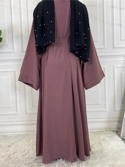 Blush Elegance Belted Maxi Dress