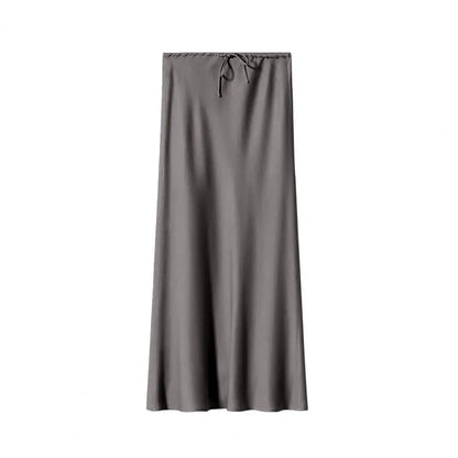 Regal Satin High-Waist Maxi Skirt