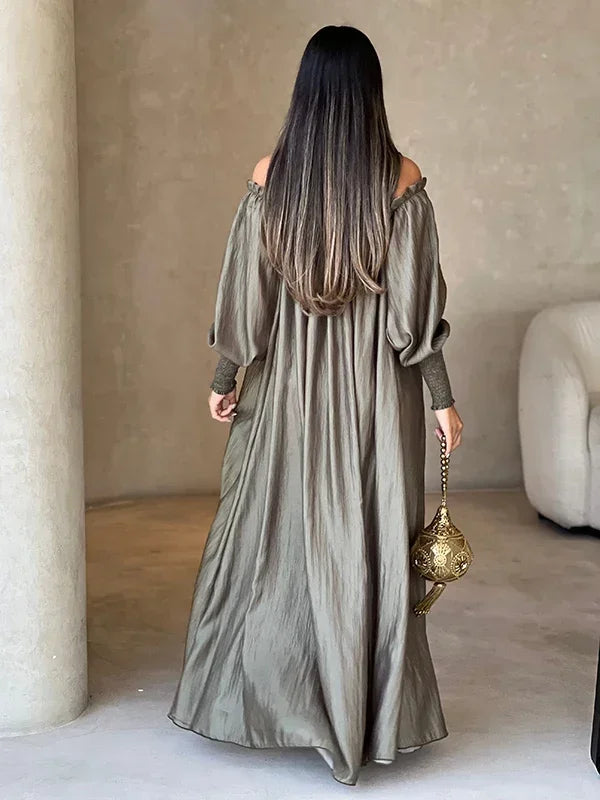 Elegance Veil Off-Shoulder Abaya