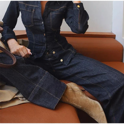 Chic Women's Vintage Denim Set