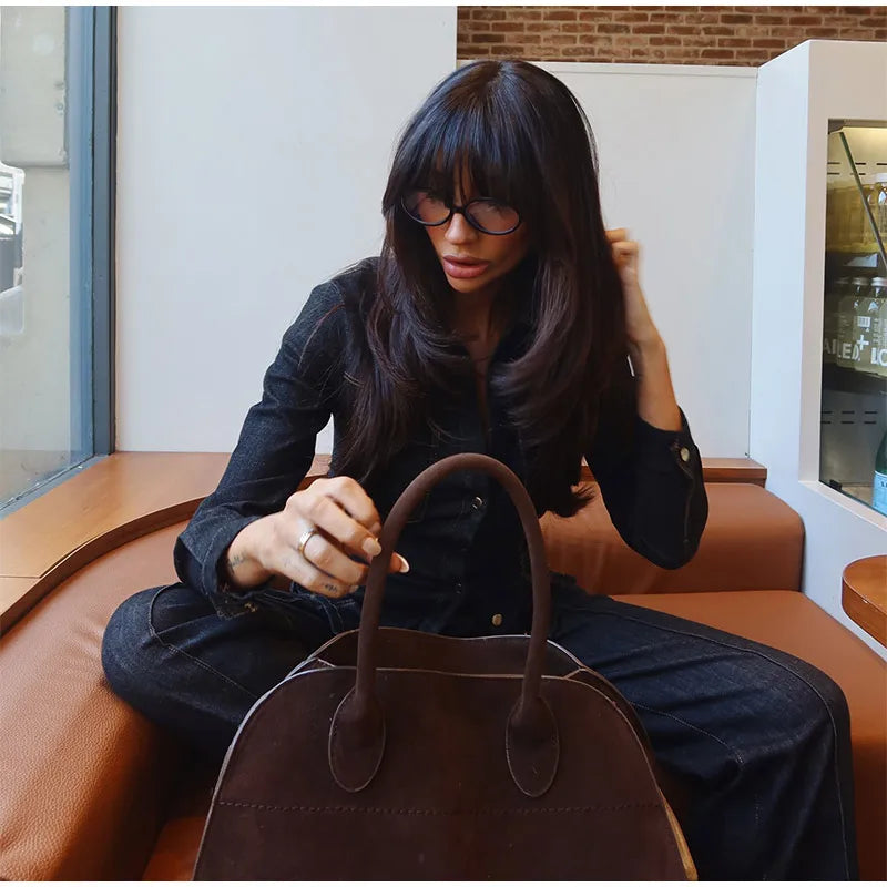 Chic Women's Vintage Denim Set