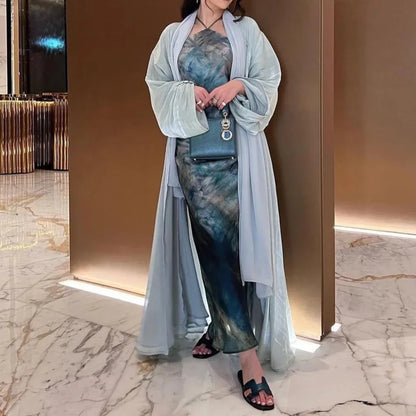 Opulent Silk Eid Abaya – Graceful Ramadan Caftan Gown