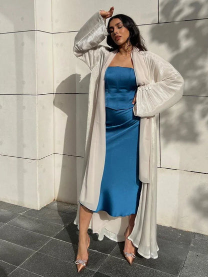 Opulent Silk Eid Abaya – Graceful Ramadan Caftan Gown