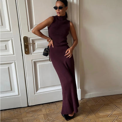 Elegant Knitted Skirt Set