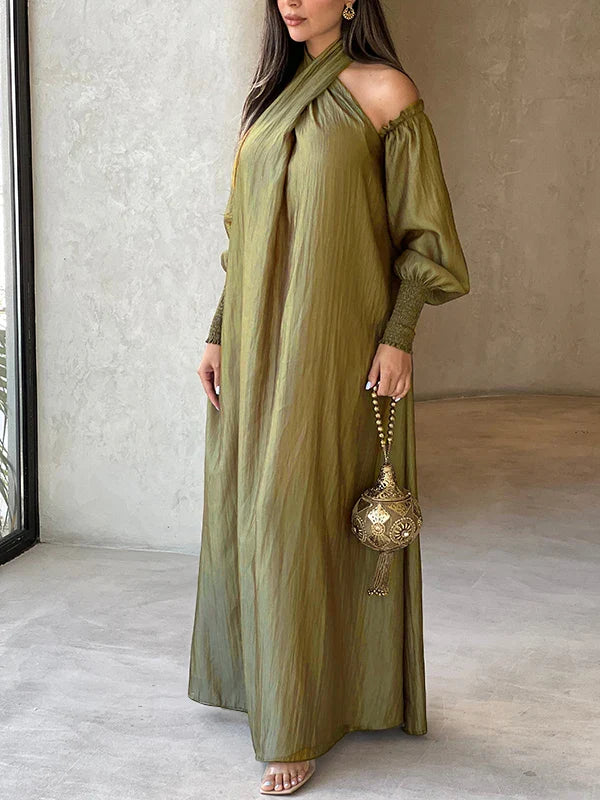 Elegance Veil Off-Shoulder Abaya