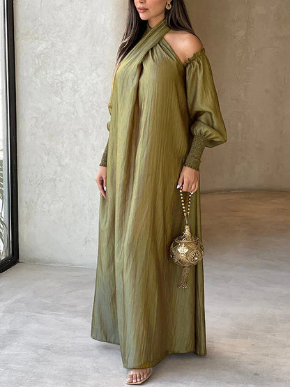 Elegance Veil Off-Shoulder Abaya