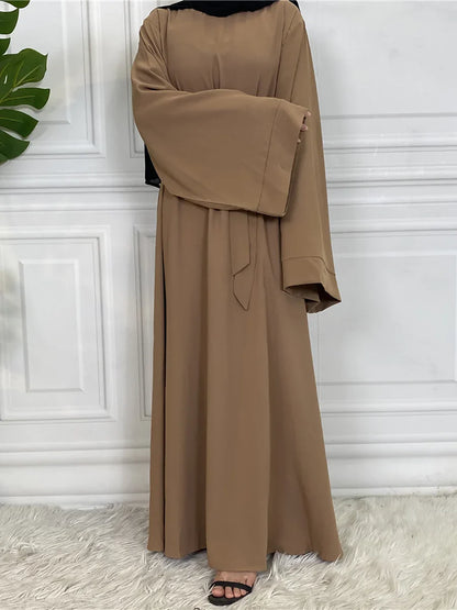 Blush Elegance Belted Maxi Dress