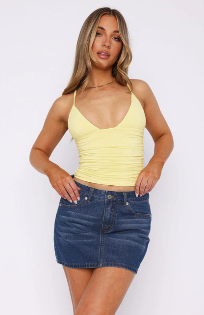 Sleek Ruched Spaghetti Strap Top