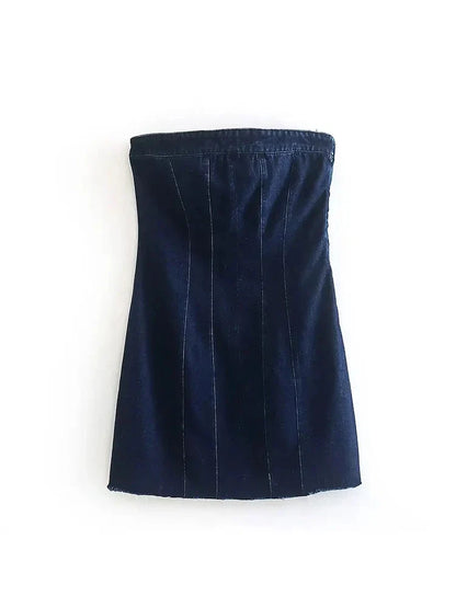'Indigo Charm' Denim Tube Dress