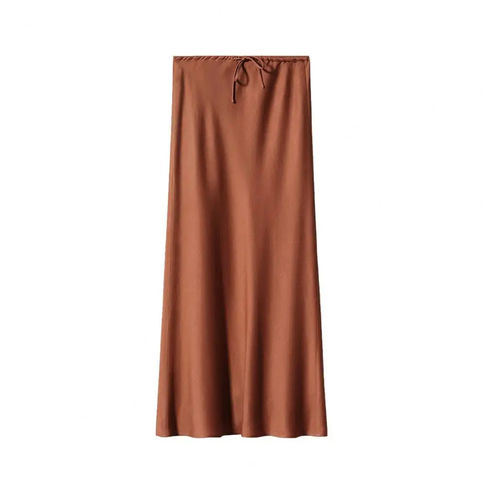 Regal Satin High-Waist Maxi Skirt