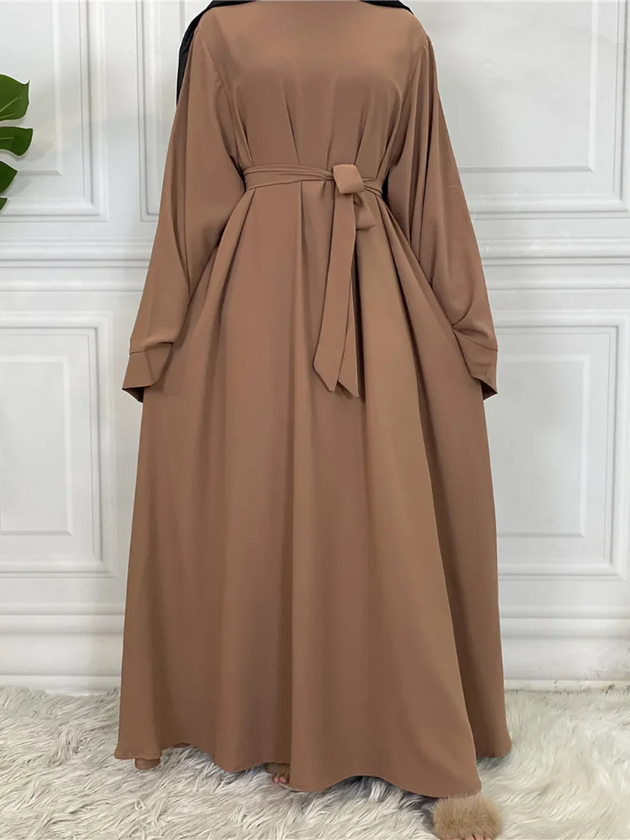 Blush Elegance Belted Maxi Dress