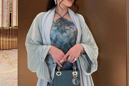 Opulent Silk Eid Abaya – Graceful Ramadan Caftan Gown