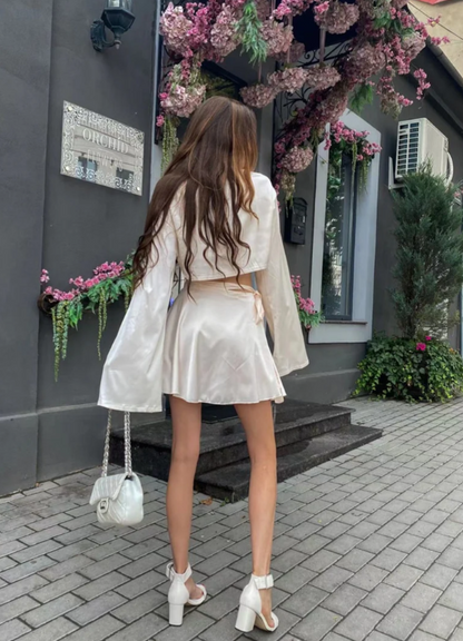 Opal Grace Pleated Skirt Shirt Set