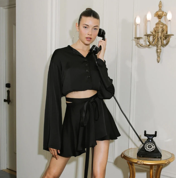 Opal Grace Pleated Skirt Shirt Set