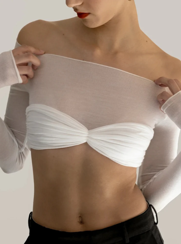 Siren Sheer Strapless Crop