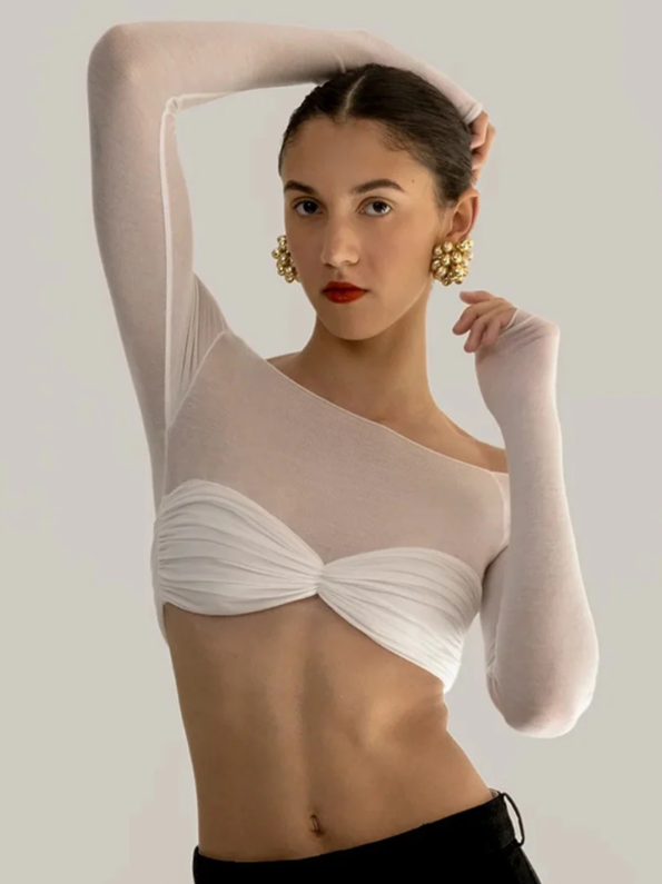 Siren Sheer Strapless Crop
