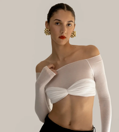 Siren Sheer Strapless Crop