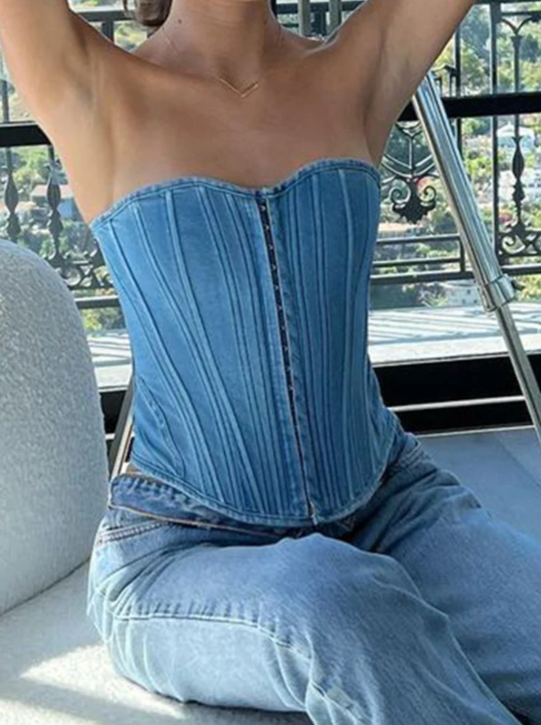 So Dramatic Denim Corset