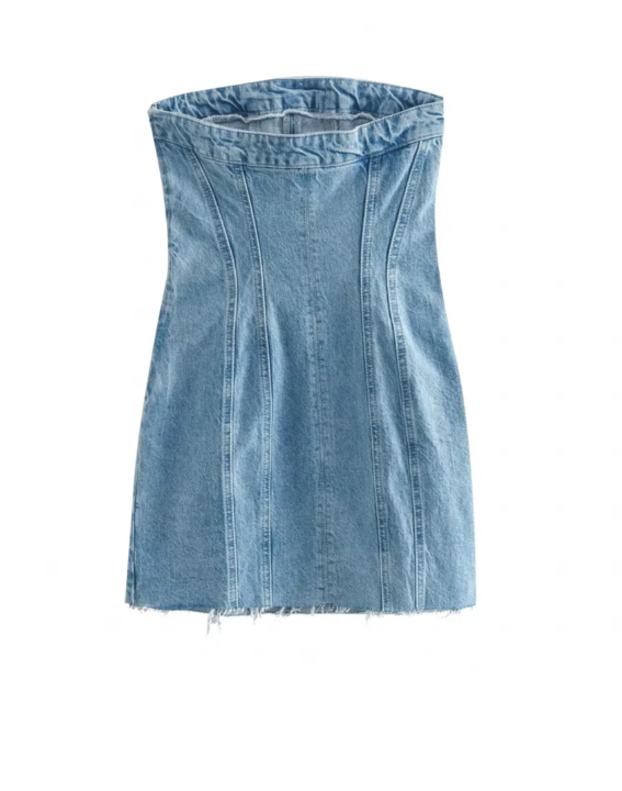 'Indigo Charm' Denim Tube Dress
