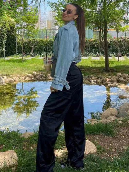 Belted Cropped Denim Jacket | Street Chic