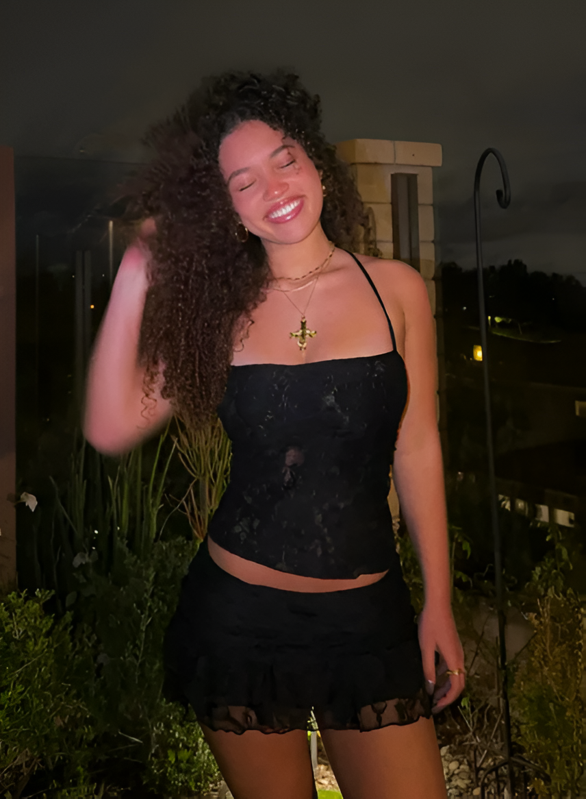 Y2K Lace See-Through Two-Piece Set