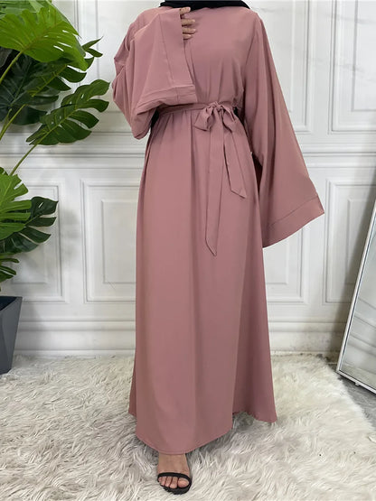 Blush Elegance Belted Maxi Dress