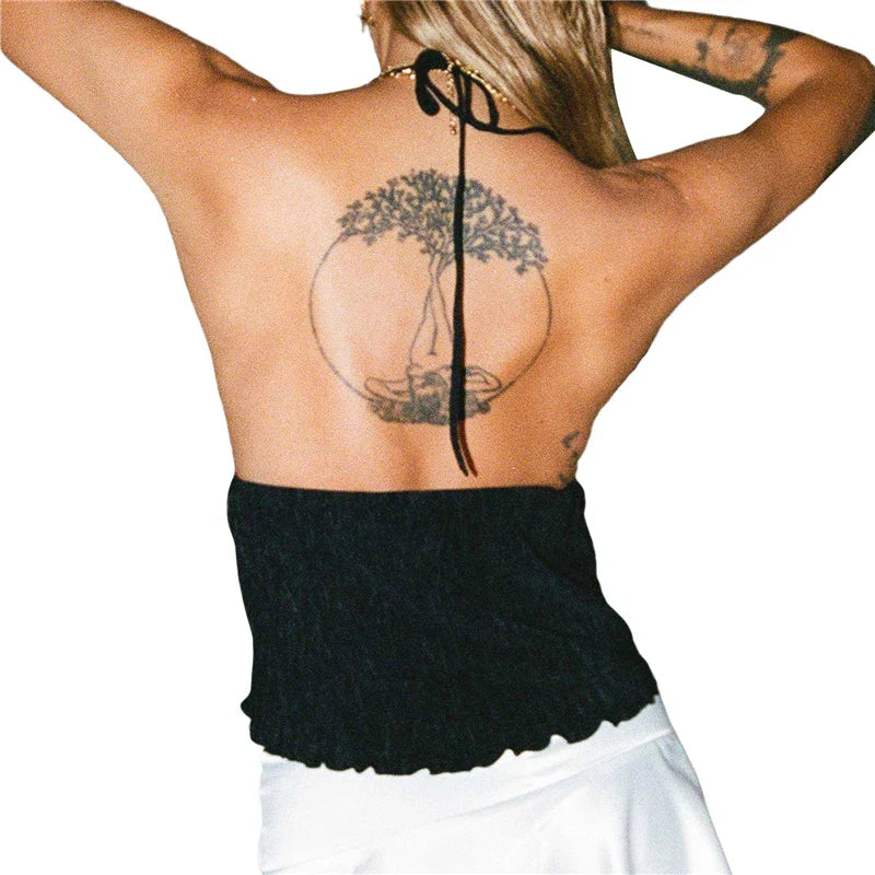 Trendy Halter Tie-Front Top